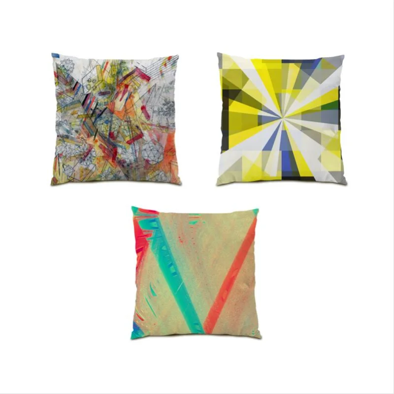 

Sofa Throw Pillow Cover Home Decor Velvet Living Room Decoration Geometric Cushion Cover 45x45 Graffiti Gift Abstract 2023 E0621