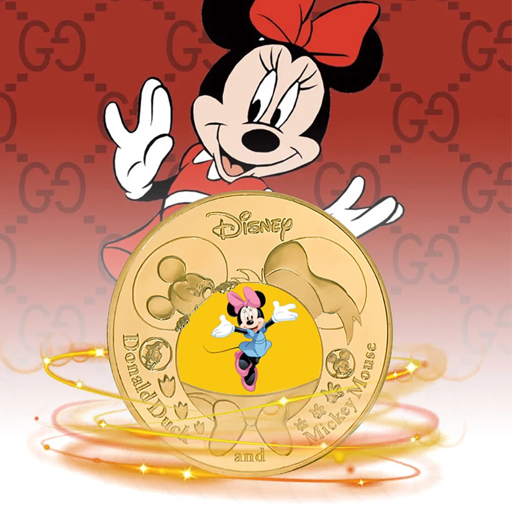Монеты из мультфильма Микки Маус и Дональд Дак с золотым покрытием для детей