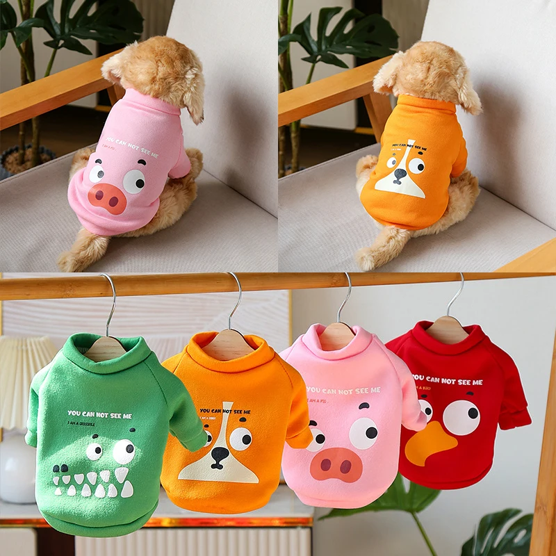 

Cartoon Dog Vest Winter Warm Pet Clothes for Small Dogs Chihuahua French Bulldog Pug Sweatshirt Puppy Cats Coat Yorkie Clothing