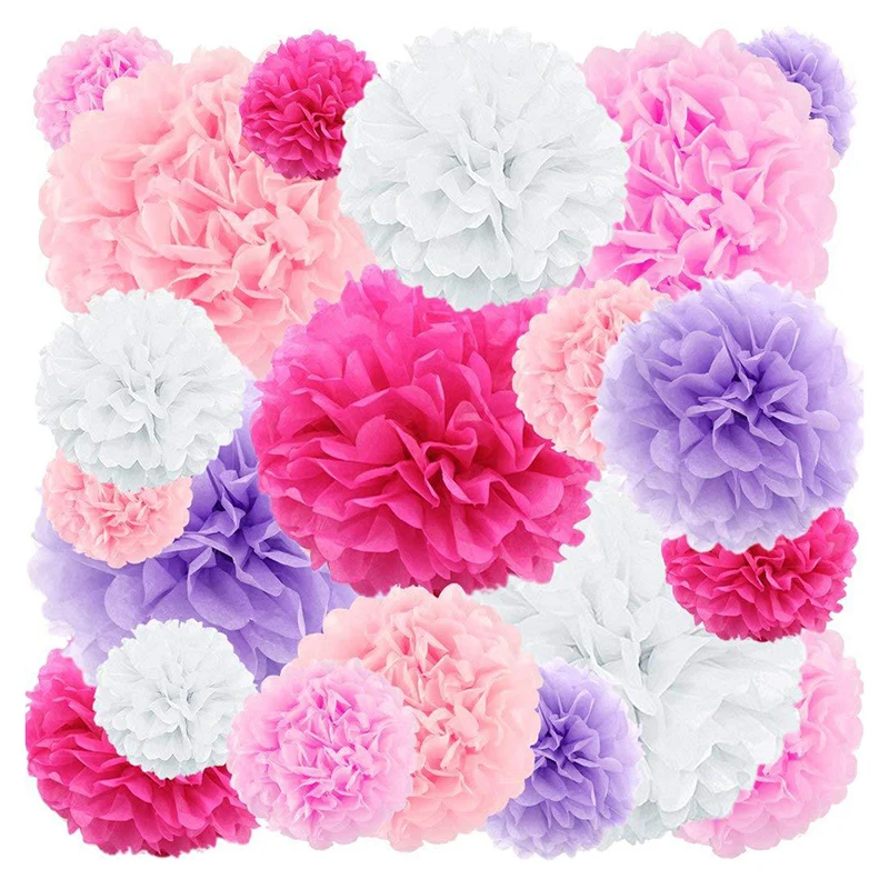 

10Pcs 15CM Pompon Tissue Paper Pom Peony Flower Balls Wedding Room Decoration Party Supplies DIY Multiple Colors Hanging Gifts