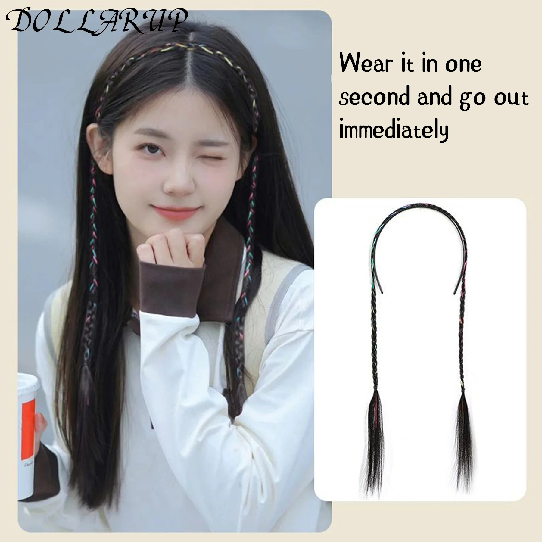 Женский синтетический парик плетеные повязки для волос модные косички