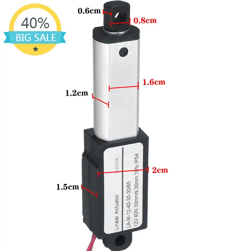 

30mm Stroke Micro Linear Actuator 12V Electric Micro Linear Motor For Micro-devices Car Vessels Saving Energy Consumption