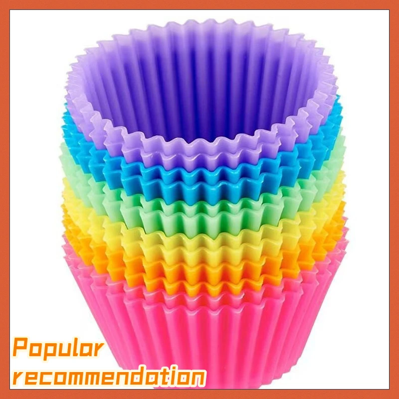 

6PCS High Temperature Household Egg Tart Oven Baking Tool Silicone Muffin Cup Jelly Cup Round Cake Mold baking mold