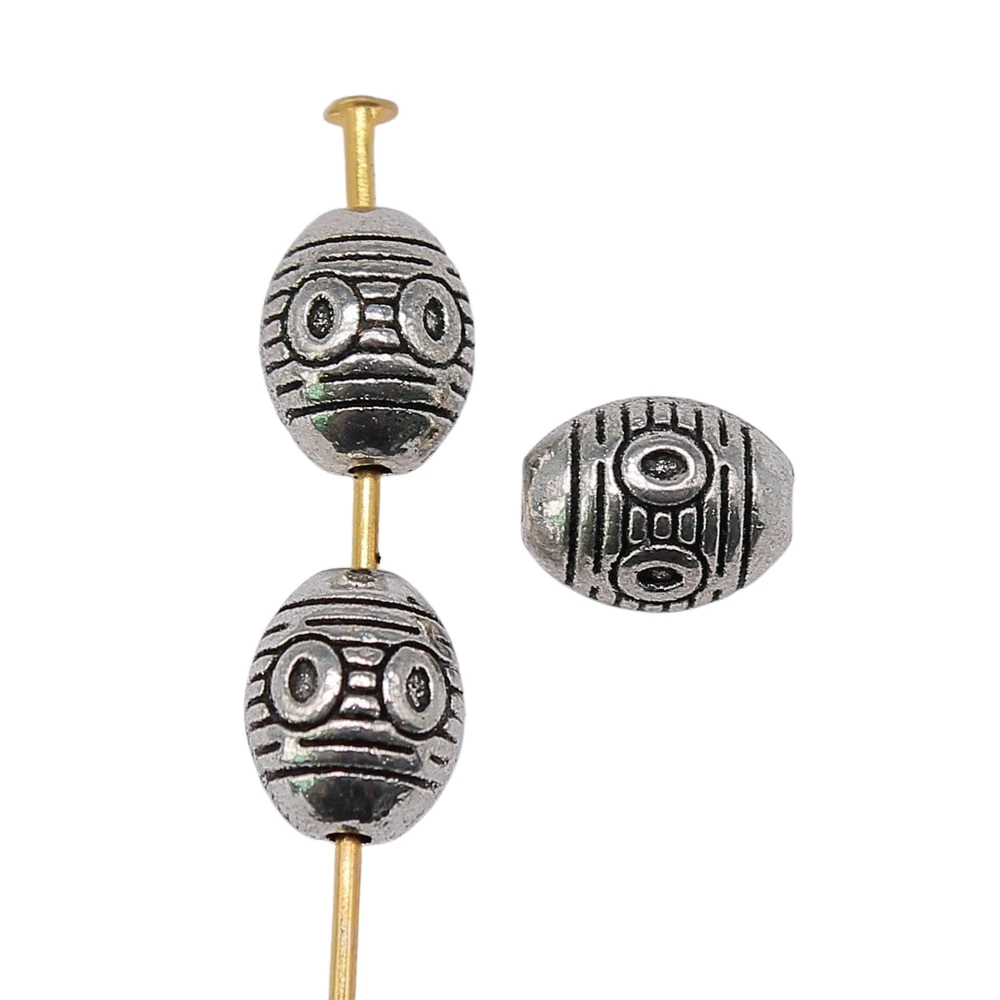 200 шт. гравированные разделители, бусины, подвески, оптовая продажа, ювелирные аксессуары, античное серебро, цвет 8x6x6 мм