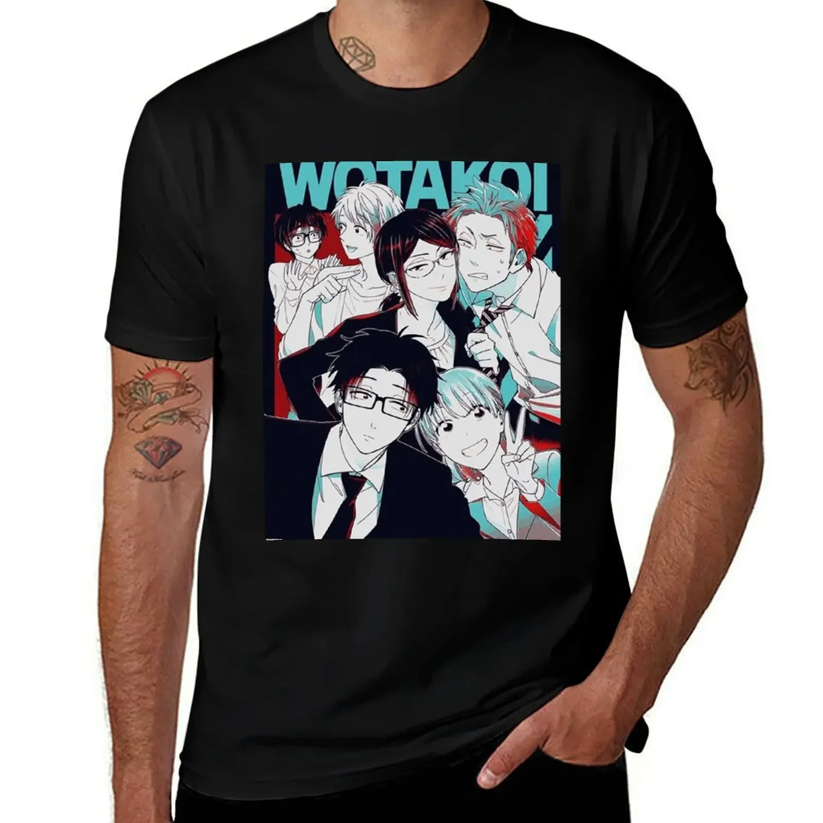 Футболка с аниме Wotakoi мужская футболка рисунком рэпера мужские футболки большого