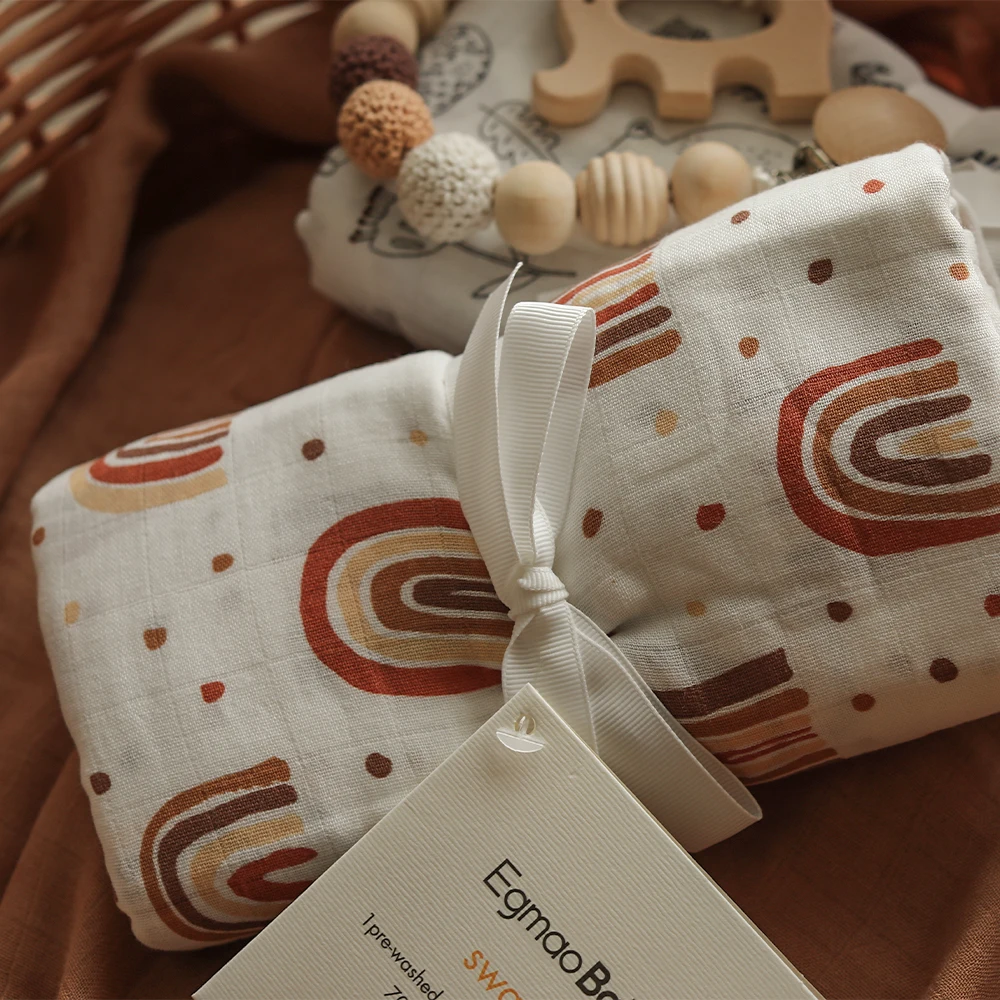 70% бамбуковое муслиновое детское Пеленальное Одеяло для новорожденных младенцев