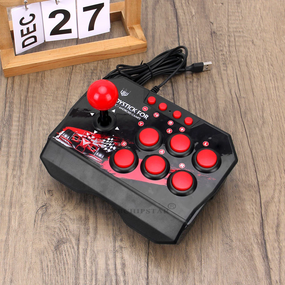 

4 In 1 USB Wired Game Joystick Retro Arcade Console Rocker Fighting Controller Gaming Joysticks for PS3/N-Switch/PC/Android TV