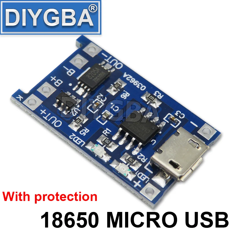 FDKJGECF 5V Micro USB 1A 18650 TP4056 литиевая батарея зарядная плата с защитным зарядным