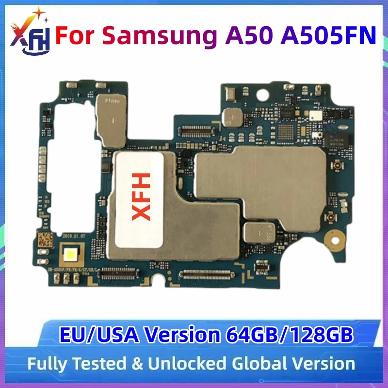

64GB 128GB Mainboard For Samsung Galaxy A50 A505F No ID Locked Motherboard MB Unlocked Original Logic Board Android System
