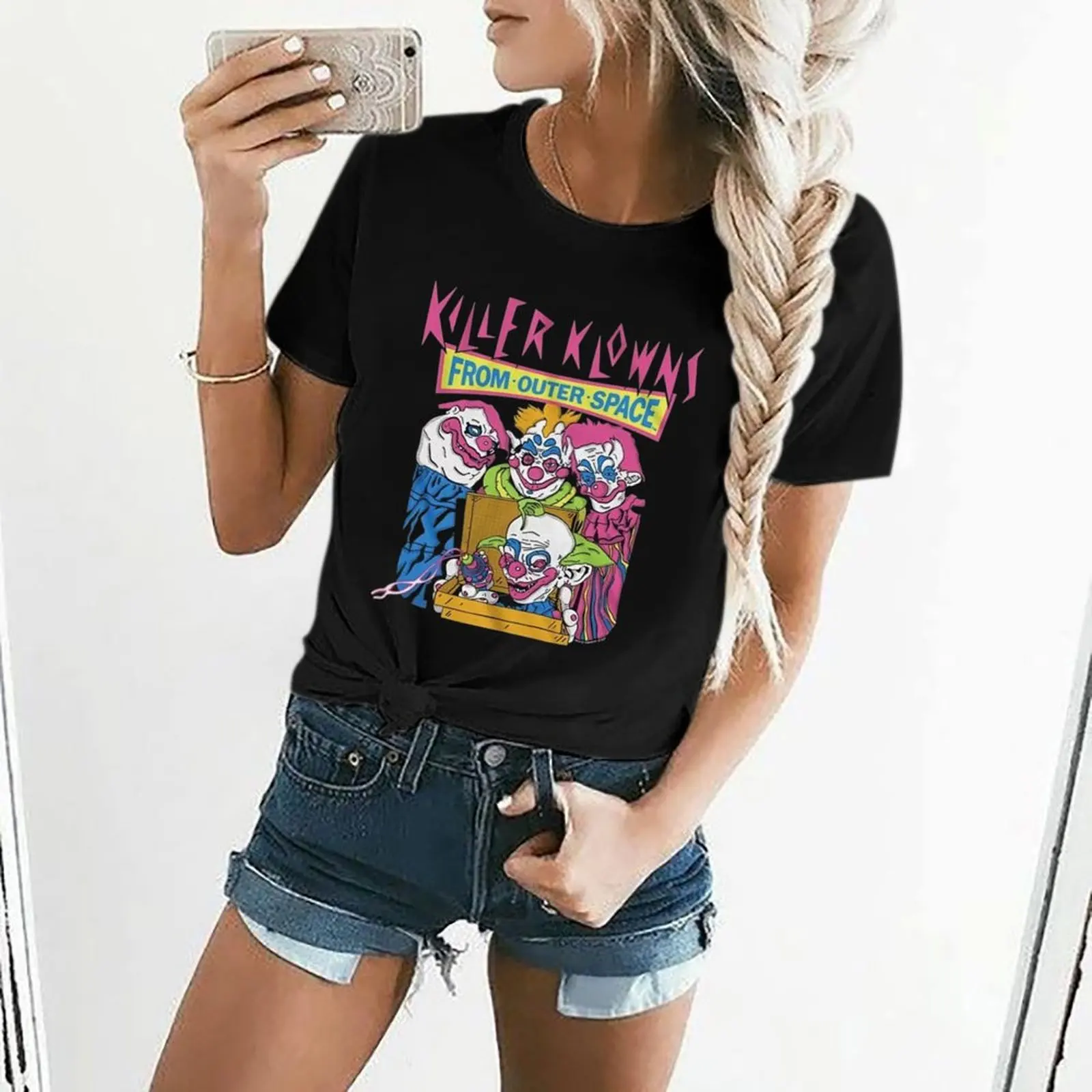 Футболка С Рисунком Cosmic Killer Clown 80-х Годов Для Доставки Пиццы