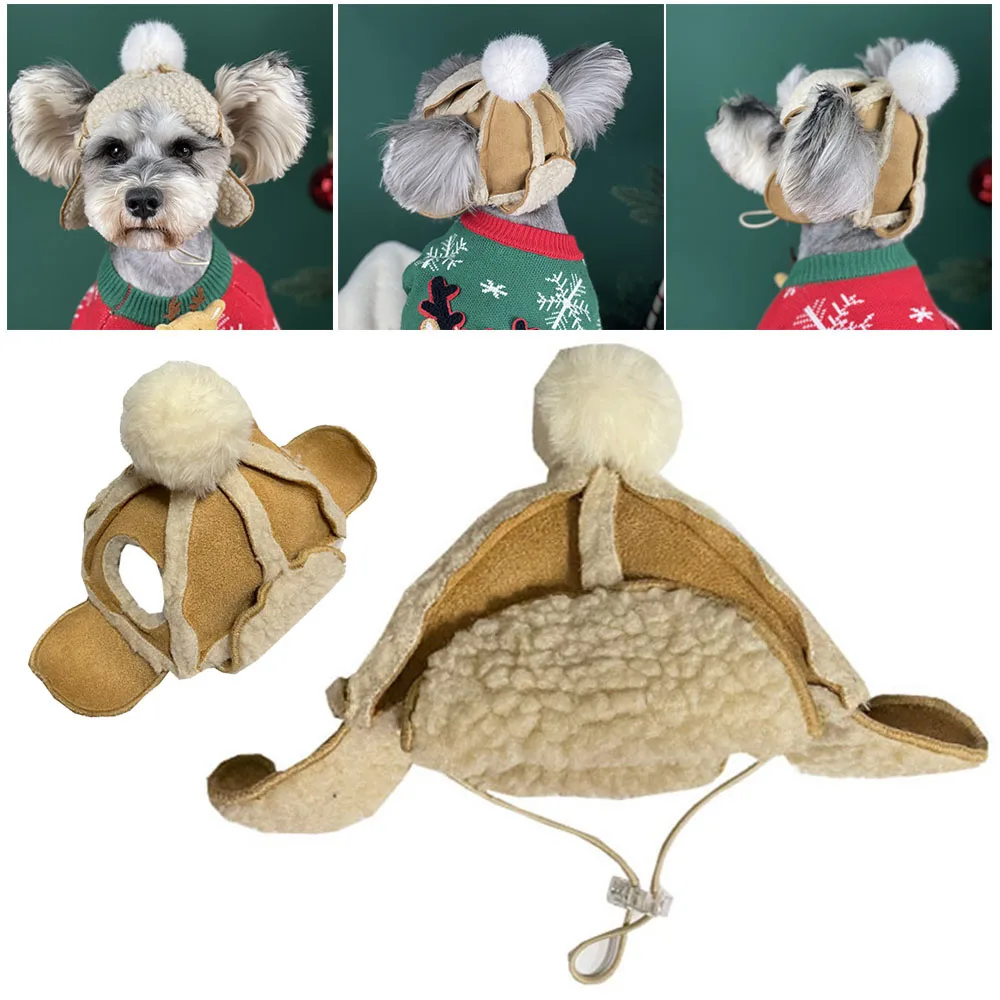 

Зимняя зимняя мягкая теплая удобная красивая кашемировая шапочка для щенка французского бульдога плюшевый шнаузер аксессуары для домашних животных