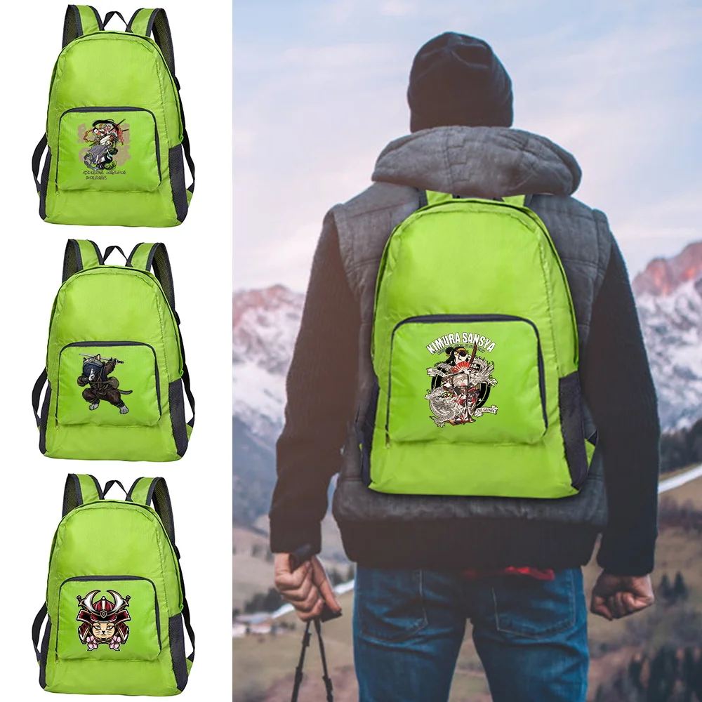 Lightweight Packable Outdoor Bag Foldable Ultralight Samurai Print Hiking Outdoor Travel Hiking Camping Folding Storage Daypack