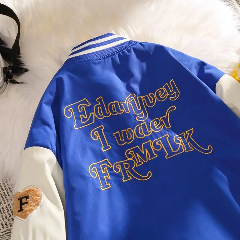 Мужская Куртка Varsity бейсбольные куртки с вышивкой темно-синего цвета и надписью F