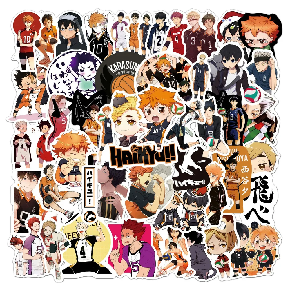 

10/30/50PCS Anime Volleyball Junior Sticker PVC Waterproof Sticker Luggage Laptop Skateboard Guitar Graffiti Sticker Wholesale