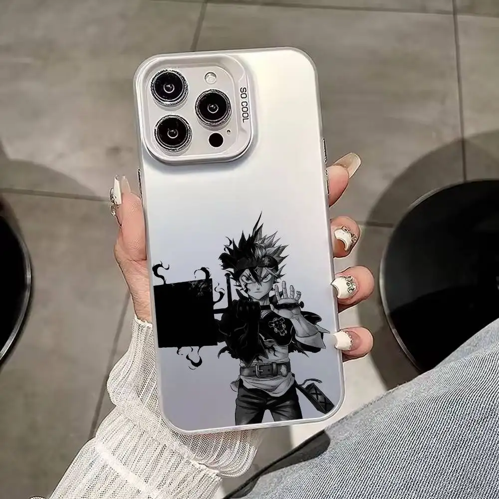 Фото Чехол для телефона с аниме-дизайном A-Asta Black Clover для iPhone 17, 16, 15, 14, 13, 12, 11, Mini, Pro, E, MAX, матовый, белый, в стиле «белые конфеты» №3
