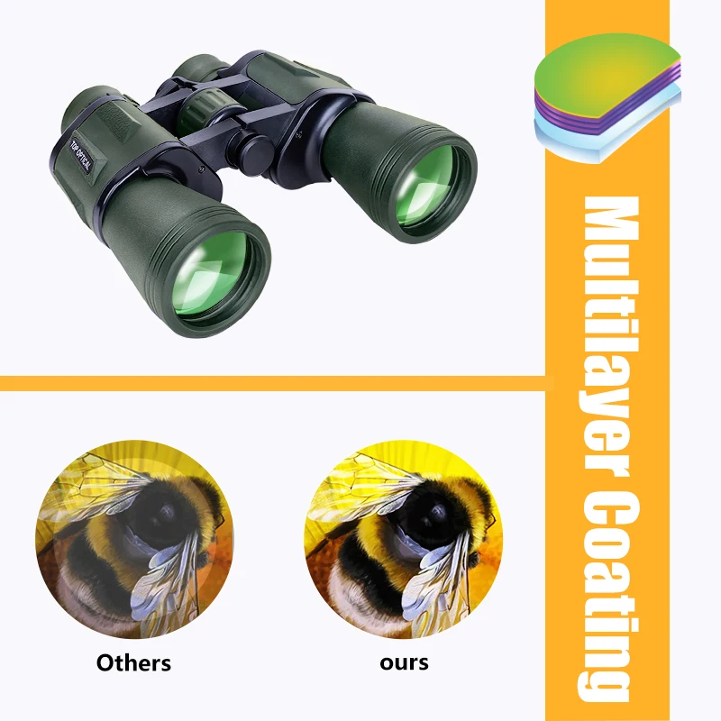 

TOPOPTICAL Professional 20x50 Binoculars FMC Coating Portable Outdoor Telescope for Camping Travel Entertainment Bird Watching