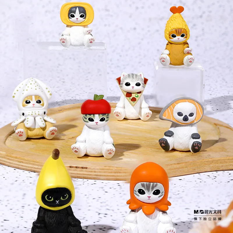 Фото Горячая мини-сумка Mofusand 2-го поколения Kawaii Kitan, жареные креветки, акула, кошка, милая модель, орнамент, слепая коробка, детские игрушки, подарки №4