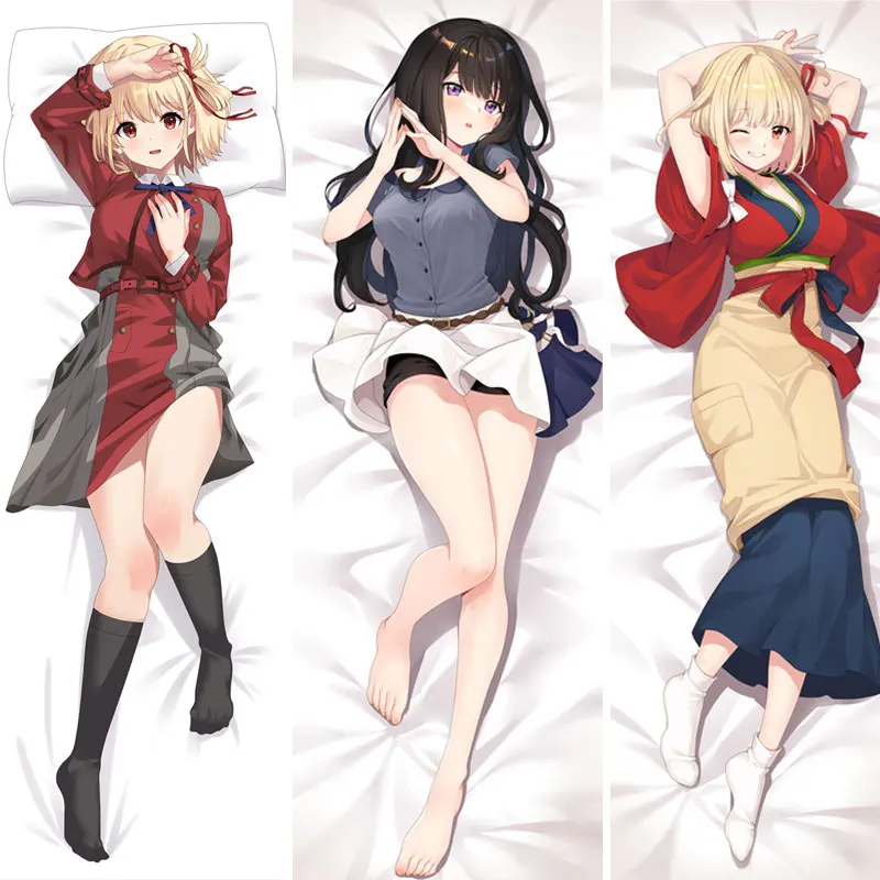 

Lycoris Recoil Pillow Case Japanese Anime Dakimakura Waifu Hugging Body Decorative Pillow Cover Chisato Nishikigi Cover Cushion