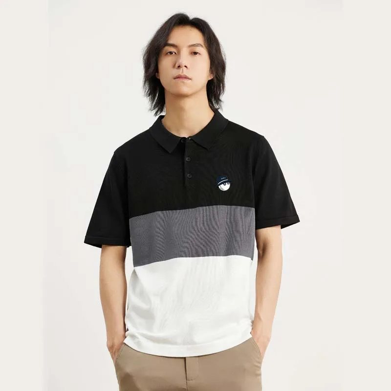 Men's Malbon Golf Wear Clothing Contrast Summer Men Slim Fit Shirt T-shirt Solid Color Short Sleeve Casual Polo Business Sports