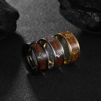 wooden turtle pattern stainless steel couple ring gothic rings for women luxury men ring silver 925 mens stainless steel rings