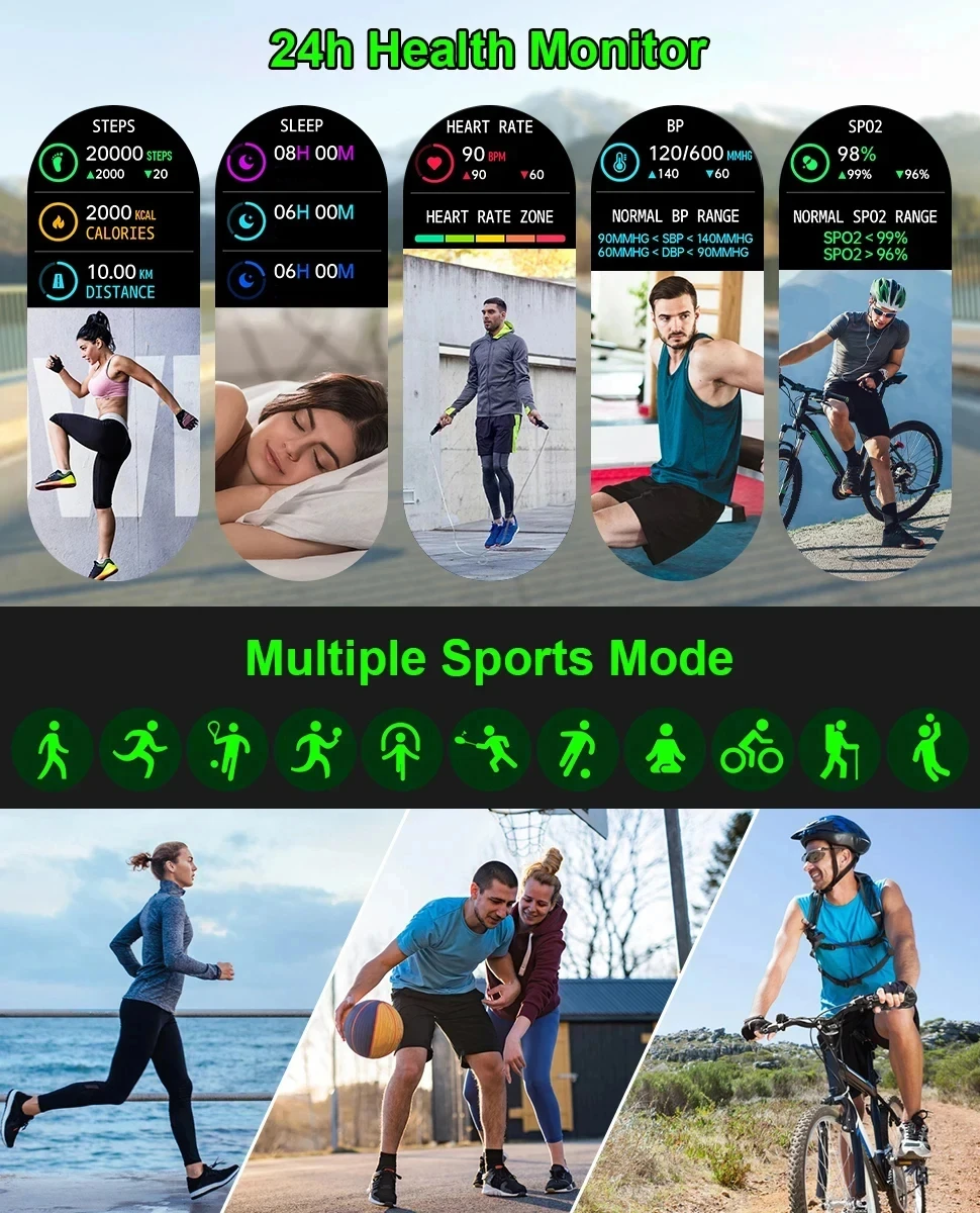 Мужские Смарт-часы 1 83 дюйма Bluetooth вызов фитнес водонепроницаемый пульсометр и
