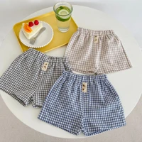 2022 summer new baby plaid shorts cotton infant boy casual shorts breathable baby girl shorts comfortable toddler pants