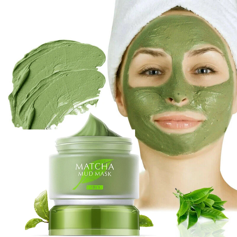 

LAIKOU 85g Matcha Mud Mask Face Pore Cleansing Oil Control Moisturizing Whitening Mud Mask Improve Blackheads Facial Skin Care