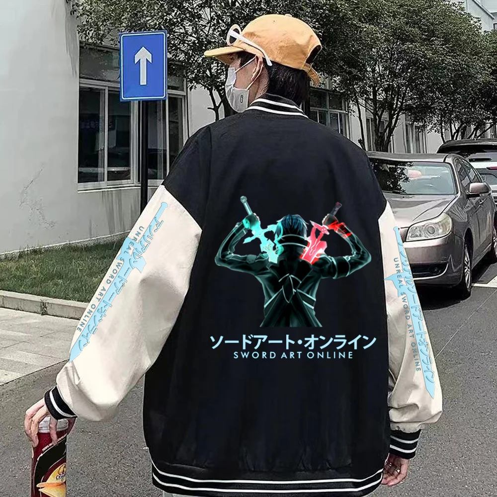 

Sword Art Online Printed Men Women Jacket Sweatshirt Hoodie Harajuku Baseball Uniform Zip Coat Unisex