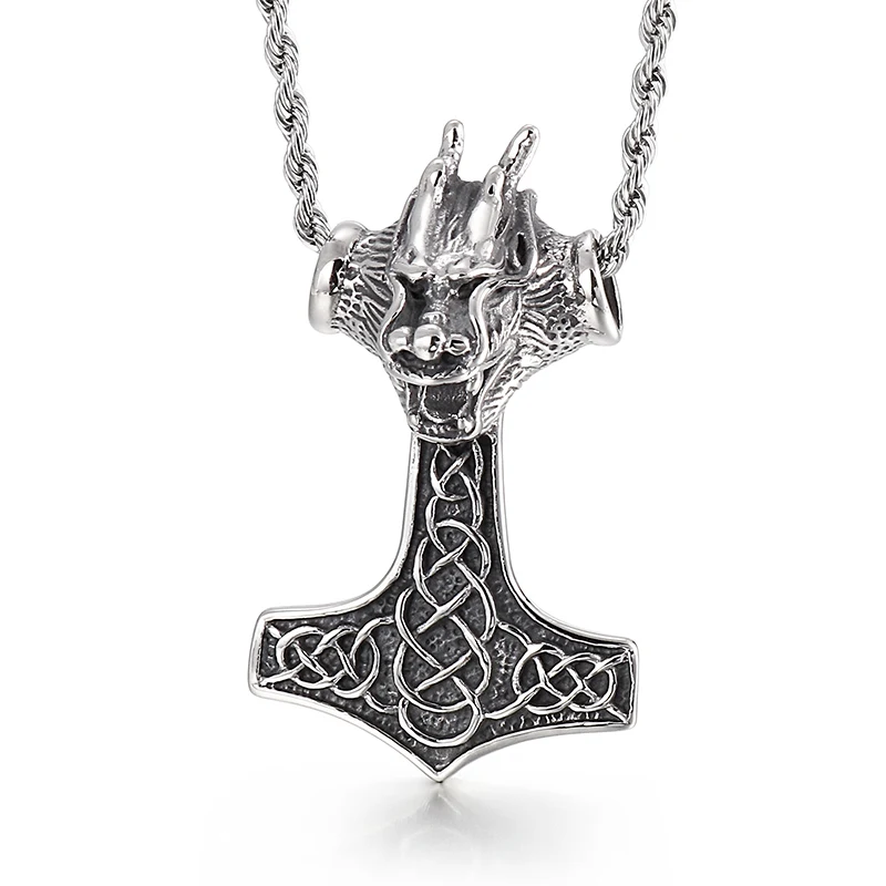 

Punk Stainless Steel Pendants Sun Dragon Animal Lion Necklace Pendant