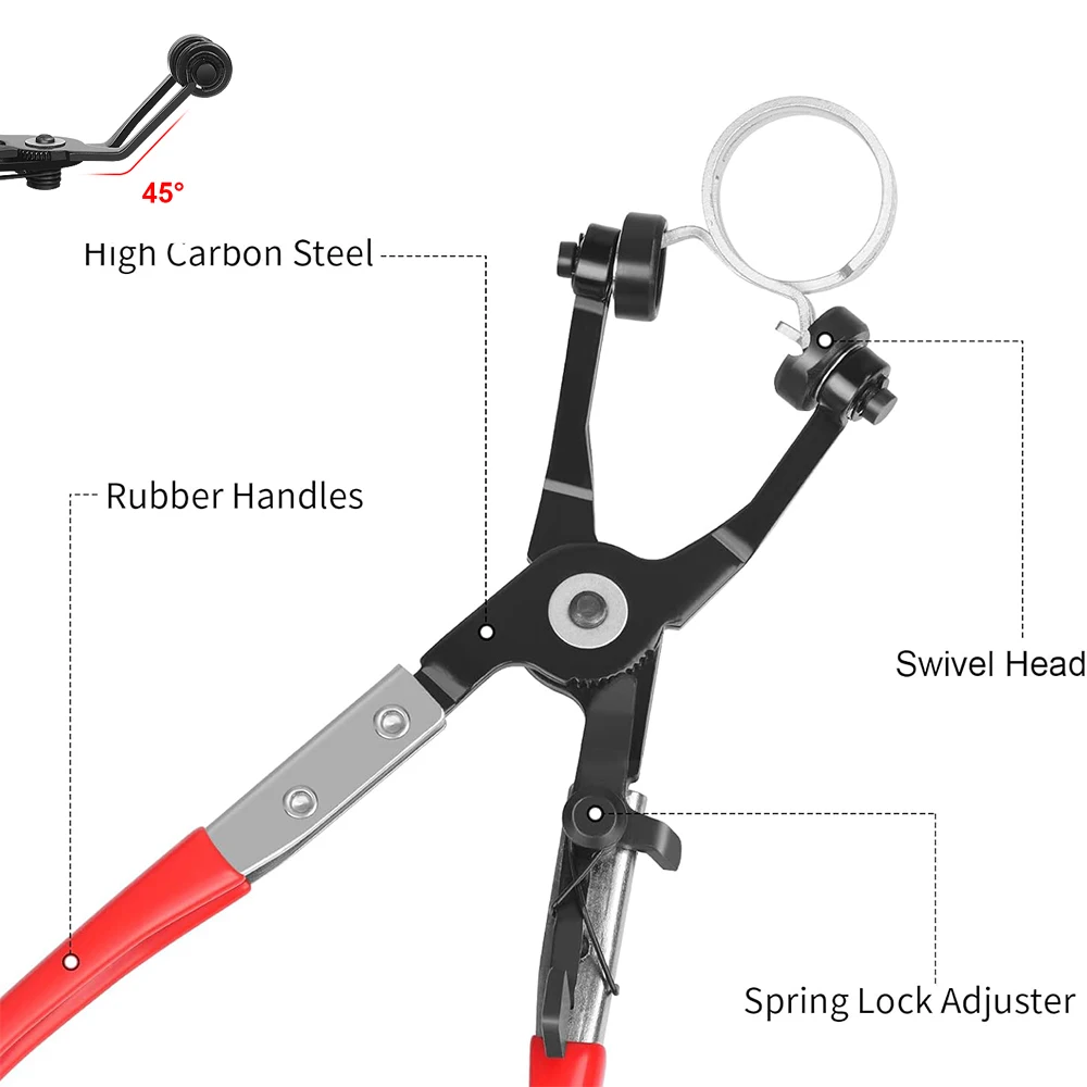 45 ° Угловые плоскогубцы для зажима шланга с плоским ремнем инструмент удаления