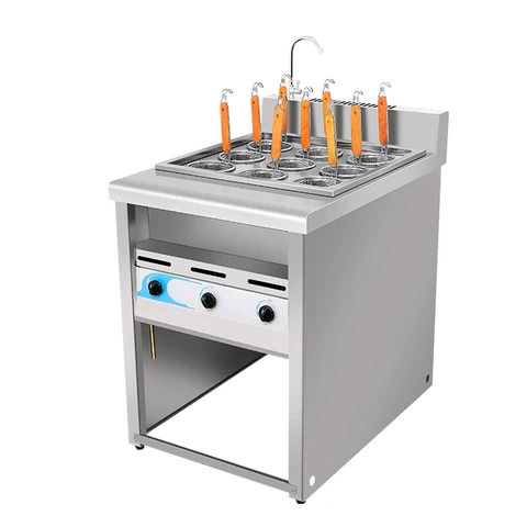 Factory Auto Lift Electric Pasta Cooker Noodle Induction Natural Gas Boiler Commercial Convection 9 6 Hole With Cabinet For Sale