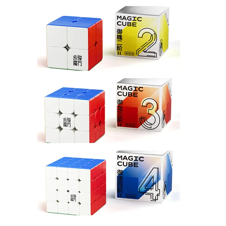 Фото [JudyCube] YJ Новый YuPo/YuLong/YuSu II Магнитный 2x2 3x3 4x4 Скоростной куб без наклеек YongJun Magic Cube Puzzle Cubo Magico №1