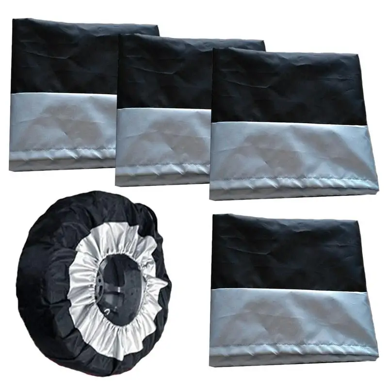 

RV Spare Tire Cover 210D Oxford Cloth Tire Tote Bag With Handle Pocket Coating Automotive Wheel Protection Case For Cars Trucks