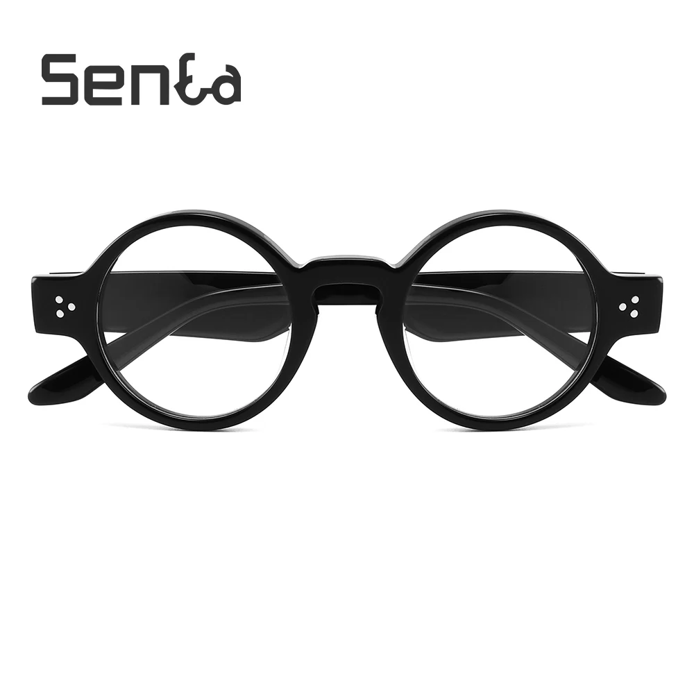 

Senta Round Tie-dye Blue Light Glasses Unisex Acetate Round Eyeglasses Frame with Clear Lens Men Prescription Myopic Eyeglasses
