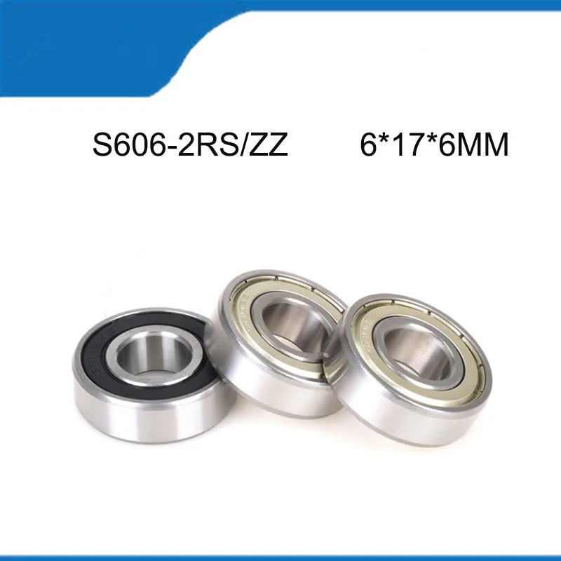 Фото S606-2RS/ZZ 6*17*6 мм 5/10 шт. S606RS / S606ZZ высококачественная нержавеющая сталь с резиновым уплотнением, шарикоподшипник с глубоким желобом №1