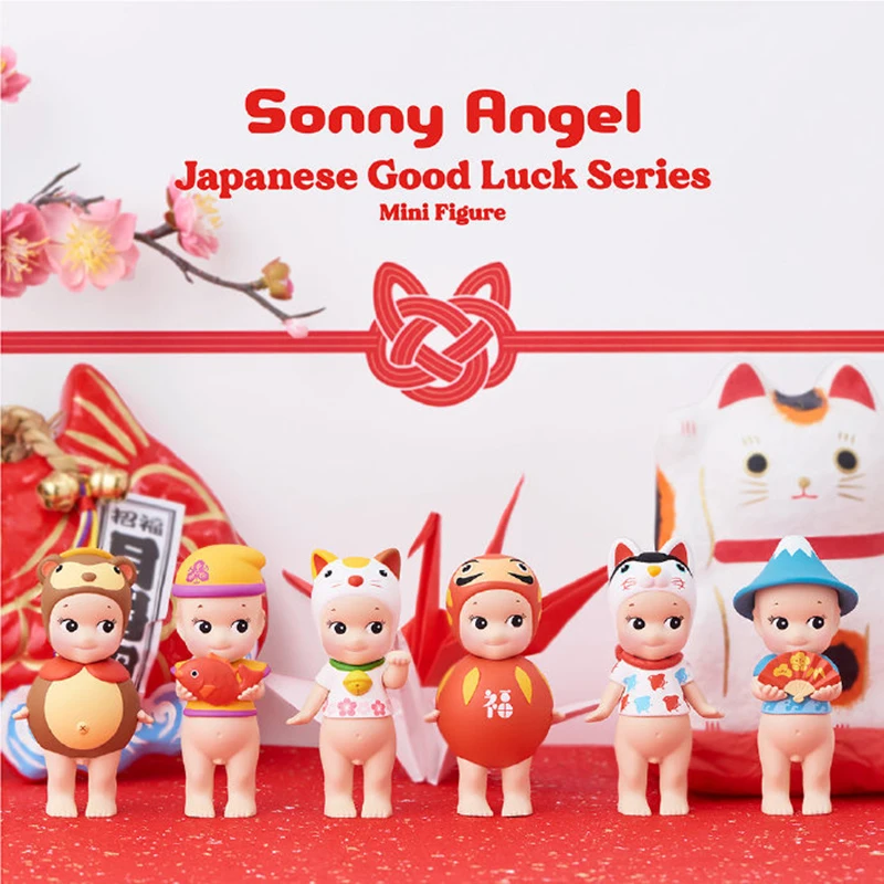 

Sonny Angel Japanese Good Luck глухая коробка игрушки Фигурки Куклы счастливая кошка кролик Dharma кролик Tanuki Kawaii мешочек с сюрпризом сердце подарок