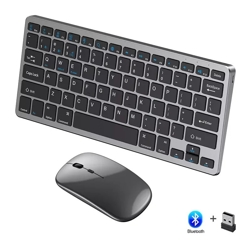 

2022 Bluetooth + 2.4GHz Three-mode Wireless Keyboard and Mouse Combo Rechargeable Keyboard Mouse Set for Mac iPad Windows PC