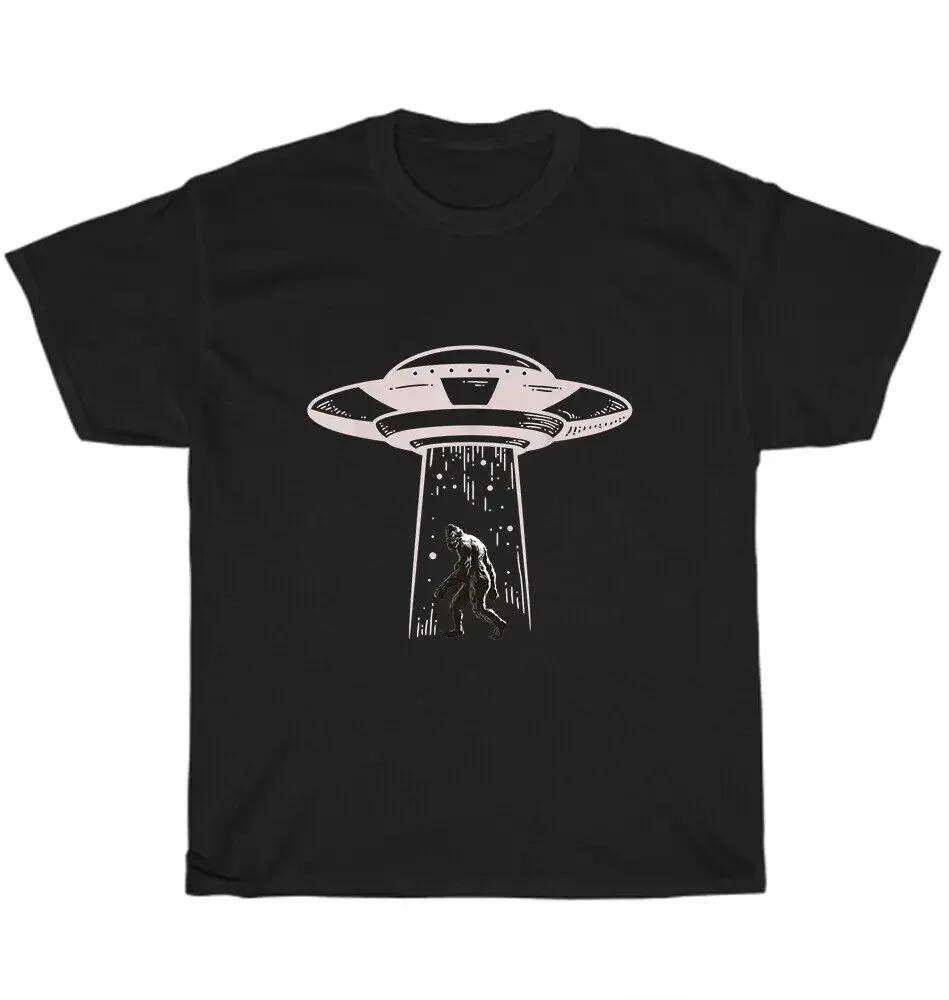 Футболка Bigfoot UFO Alien Abduction Мужская хлопковая смешная футболка унисекс с