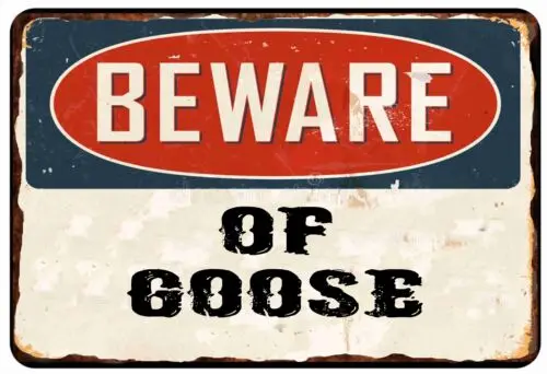 Металлический оловянный знак наблюдения птичьего гуся предупреждающий сигнал