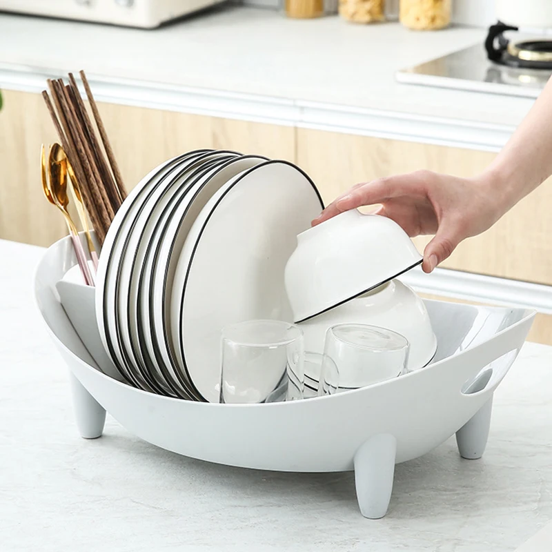 

Dish Drain Rack Kitchen Bowl Plate Tableware Storage Holder Cutlery Fruit Vegetables Drainer Rack Home Dinnerware Organizer