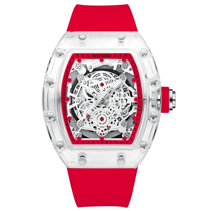 

Fashion Quartz Men Watches Waterproof Military Analog Men's Wristwatch Luxury Red Transparent Casual Male Clock Reloj Hombre