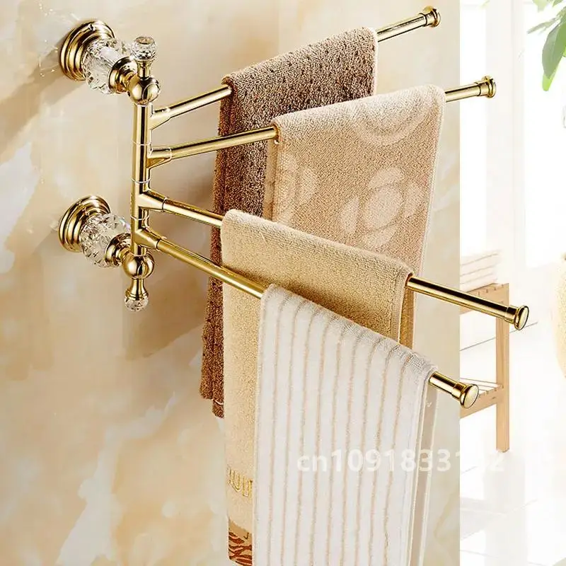 Роскошный хрустальный серебряный набор аксессуаров для ванной комнаты золотой