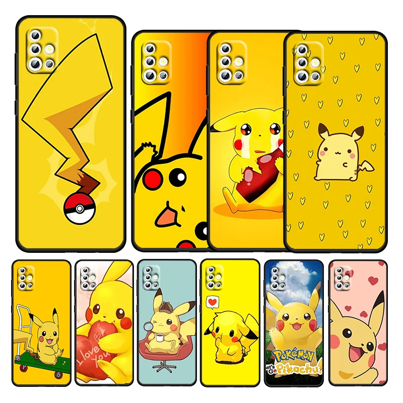 

Pikachu Baby Cartoon For Samsung Galaxy A52S A72 A71 A52 A51 A12 A32 A21S 5G 4G Soft Silicone TPU Black Phone Case Fundas Coque