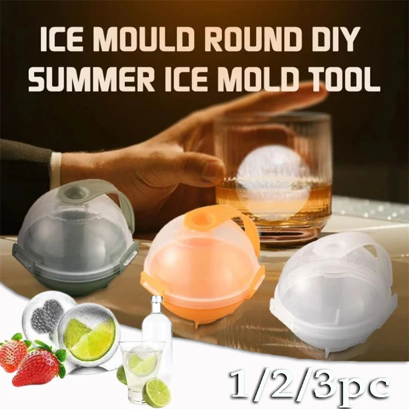 

Ice Mould Round DIY Ice Ball Maker Mold 1/2/3pc Ice Cream Maker Plastic Whiskey Ice Tray for Bar Tool Party Kitchen Gadget Tool