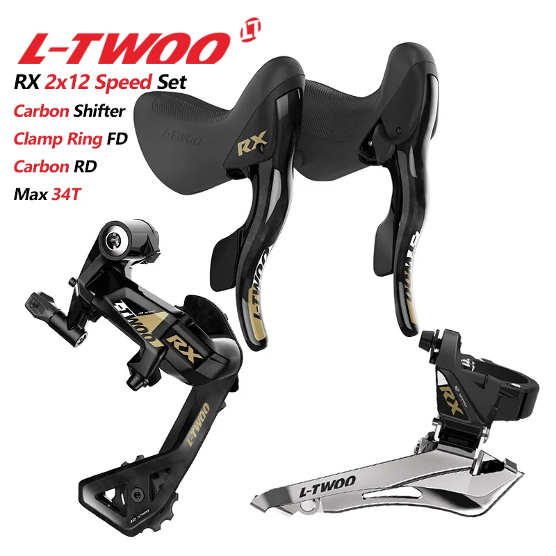 

LTWOO RX 2X12 Speed Road Groupset 12S Carbon Fibre Shifter Carbon Fibre Rear Derailleurs Front Derailleurs for Road Bike
