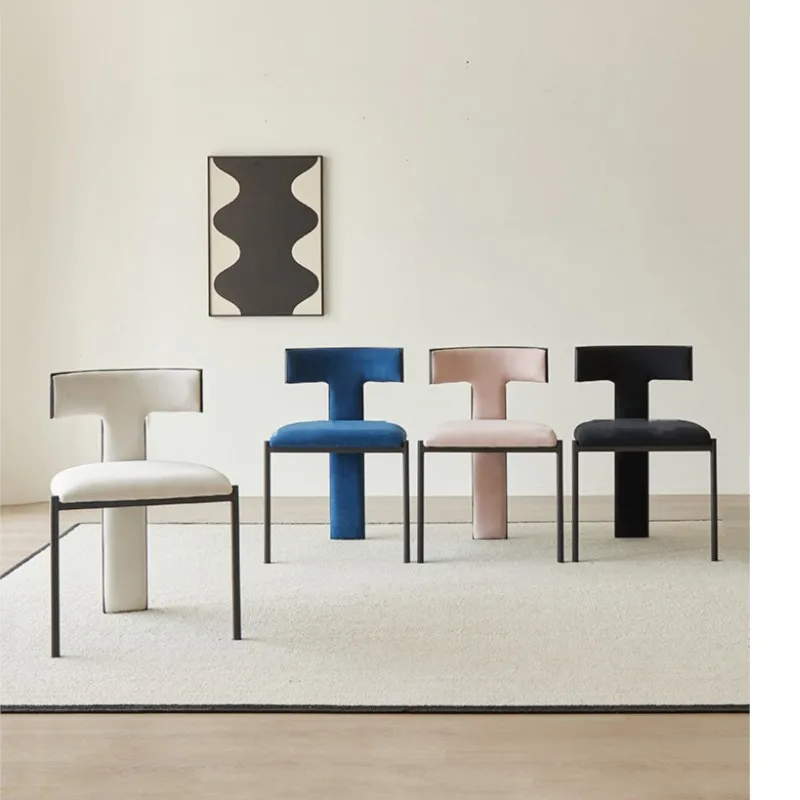 Современные Простые дизайнерские стулья кожаные тканевые для ресторанов