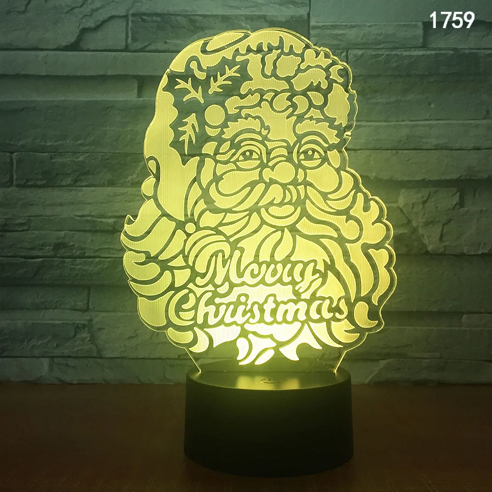 

Santa Claus Lamp Creative Led Christmas Gifts Bedroom Bedside Decoration Colorful Table Lamp Cartoon 3D Night Light Touch Remote