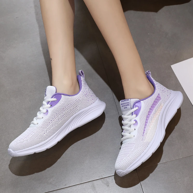 Ladies Sneakers Mesh Breathable Outdoor Fitness Sneakers Women Lightweight Training Sneakers Ladies Gym Jogging Shoes