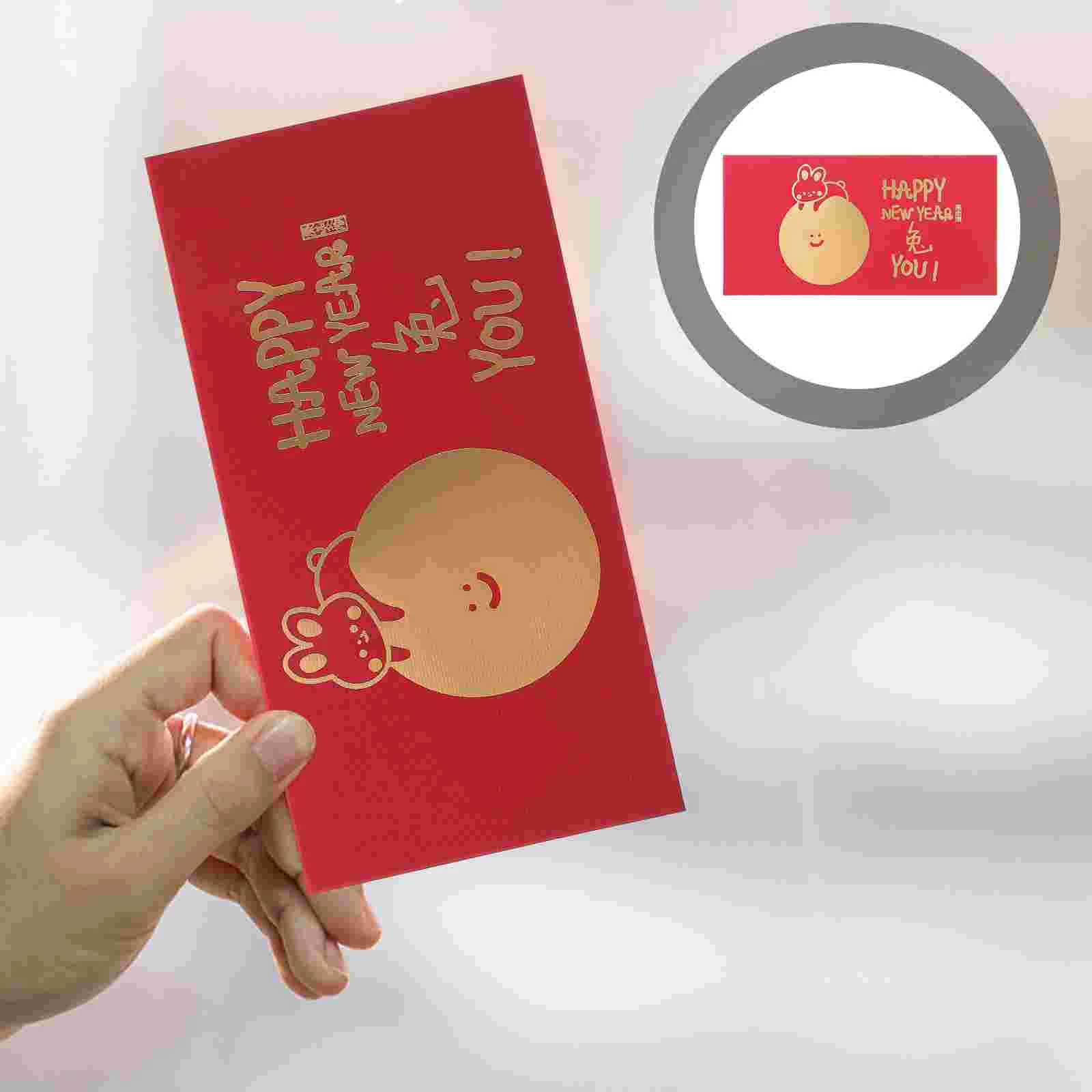 

Red Envelopes Year Money Rabbit Packets Lucky New Envelope Chinese Hong Bao Traditional Packet Cartoon Pocket Festival Lunar