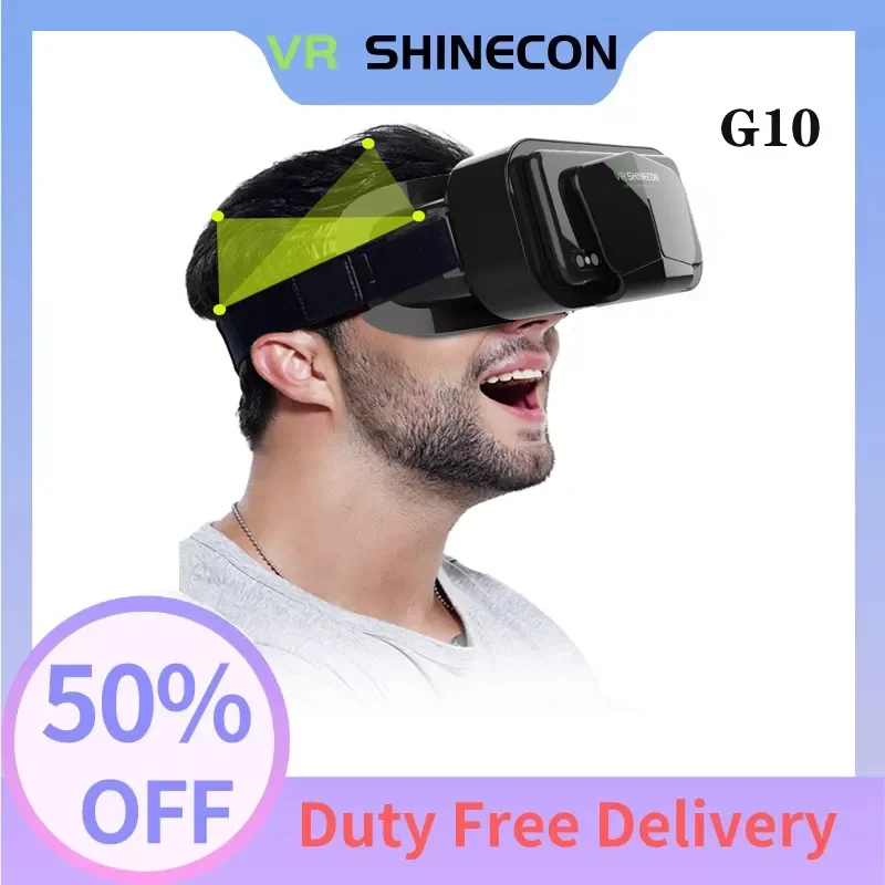 

NEW Original G10 VR Headset IMAX Giant Screen VR Glasses 3D Virtual Reality Box Google Cardboard Helmet for 4.7-7" Smartpho